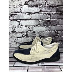 Havana Joe Ivory Blue Suede Leather Bicycle Toe Casual Shoes Men’s Sz 42EU/9M US